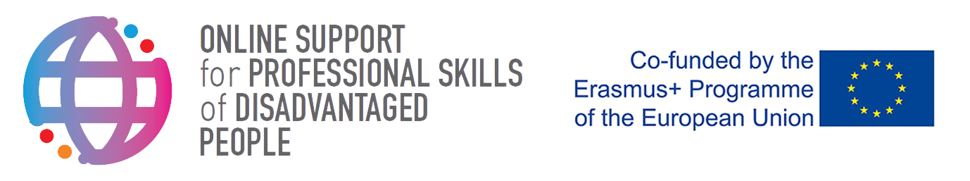 Online support for professional skills of disadvataged people